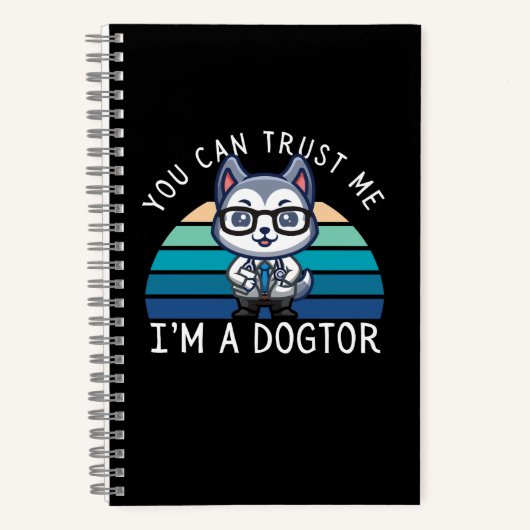 Grappige Kawaii Husky Hond Dokter Notitieboek (Voorkant)