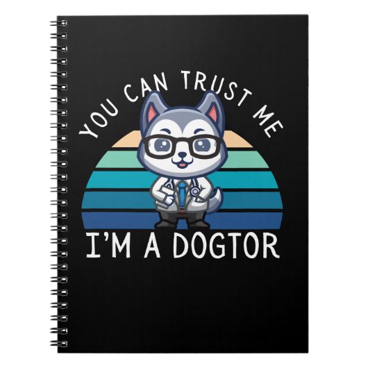 Grappige Kawaii Husky Hond Dokter Notitieboek (Voorkant)