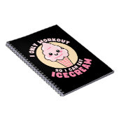 Grappige Kawaii IJscrèm Workout Citaat Notitieboek (Rechterzijde)