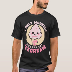 Grappige Kawaii Ijsje Workout Citaat T-shirt
