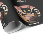 Grappige Kawaii Kat Eten Ramen Noodles Schattigee  Cadeaupapier (Rol Hoek)