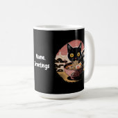 Grappige Kawaii Kat Eten Ramen Noodles Schattigee  Koffiemok (Voorkant rechts)