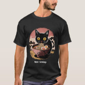 Grappige Kawaii Kat Eten Ramen Noodles Schattigee  T-shirt (Voorkant)
