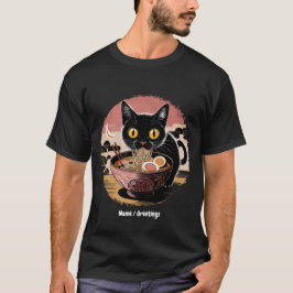 Grappige Kawaii Kat Eten Ramen Noodles Schattigee  T-shirt