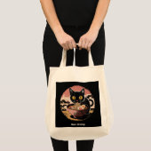 Grappige Kawaii Kat Eten Ramen Noodles Schattigee Tote Bag (Voorkant (product))