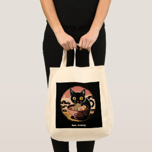 Grappige Kawaii Kat Eten Ramen Noodles Schattigee  Tote Bag