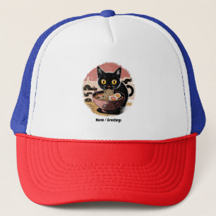 Grappige Kawaii Kat Eten Ramen Noodles Schattigee  Trucker Pet