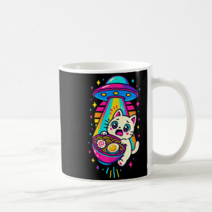 Grappige Kawaii Kat Ramen Ufo Japanse Anime Vrouwe Koffiemok