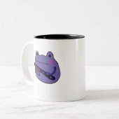 Grappige Kawaii Kikker Met Mes Kikkerliefhebbers C Tweekleurige Koffiemok (Voorkant links)