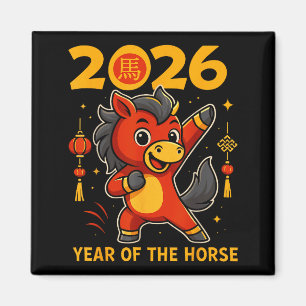 Grappige Kawaii Maane 2026 Jaar Van Het Paard Chin Magneet