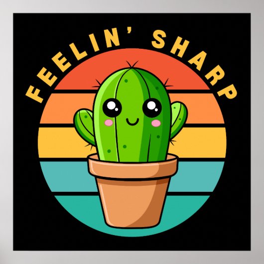 Grappige Kawaii Mooie Cactus Citaat Poster (Voorkant)