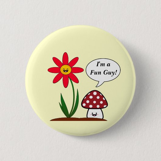 Grappige Kawaii Paddenstoel Ronde Button 5,7 Cm (Voorkant)