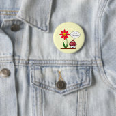 Grappige Kawaii Paddenstoel Ronde Button 5,7 Cm (In situ)