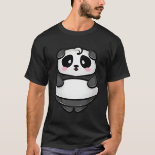 Grappige Kawaii Panda Cool Zwart Wit Chinese moede T-shirt