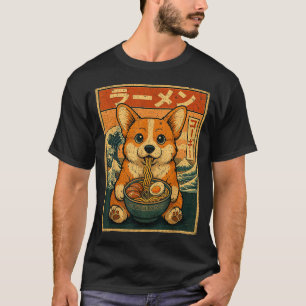Grappige Kawaii Ramen Corgi Japanse Noedels Corgi T-shirt