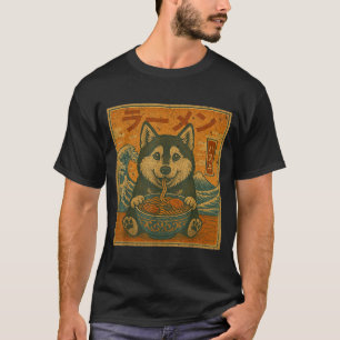 Grappige Kawaii Ramen Husky Japanse Noedels Husky T-shirt