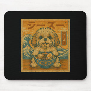 Grappige Kawaii Ramen Japanse Noedels Shih Tzu Eet Muismat