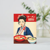 Grappige Kawaii Retro Style Japan Foodie Ramen Briefkaart (Staand voorkant)