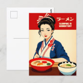 Grappige Kawaii Retro Style Japan Foodie Ramen Briefkaart (Voorkant / Achterkant)