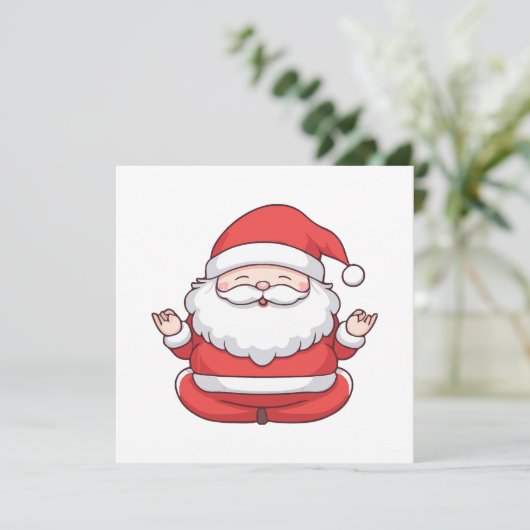 Grappige Kawaii Santa Yoga Meditatie (Staand voorkant)