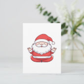 Grappige Kawaii Santa Yoga Meditatie Briefkaart (Staand voorkant)