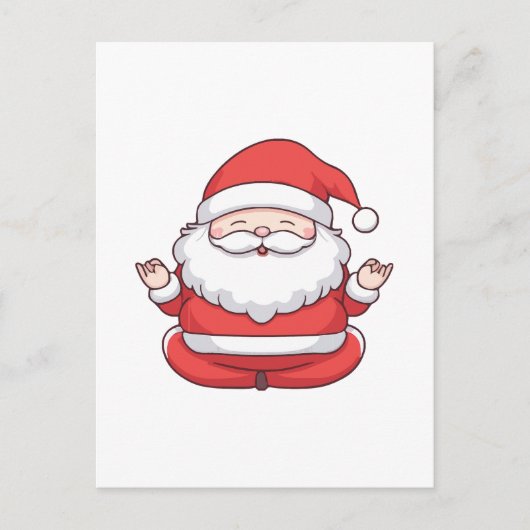 Grappige Kawaii Santa Yoga Meditatie Briefkaart (Voorkant)