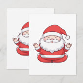 Grappige Kawaii Santa Yoga Meditatie Informatiekaartje (Voorkant / Achterkant)