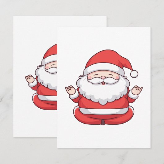 Grappige Kawaii Santa Yoga Meditatie Informatiekaartje (Voorkant / Achterkant)