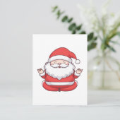 Grappige Kawaii Santa Yoga Meditatie Informatiekaartje (Staand voorkant)