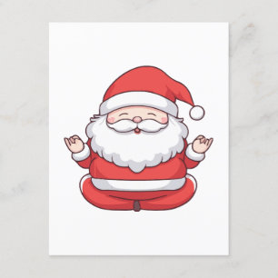 Grappige Kawaii Santa Yoga Meditatie Informatiekaartje