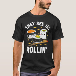 Grappige Kawaii Sushi Roll Food Lover Humor voor S T-shirt
