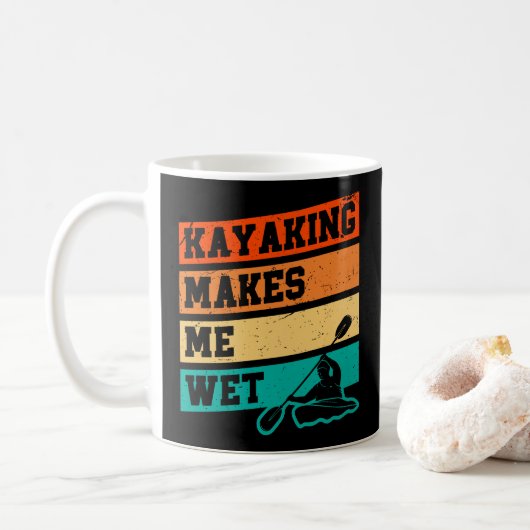 Grappige Kayak Lover Kayaking Retro River Kayaker Koffiemok (Met donut)