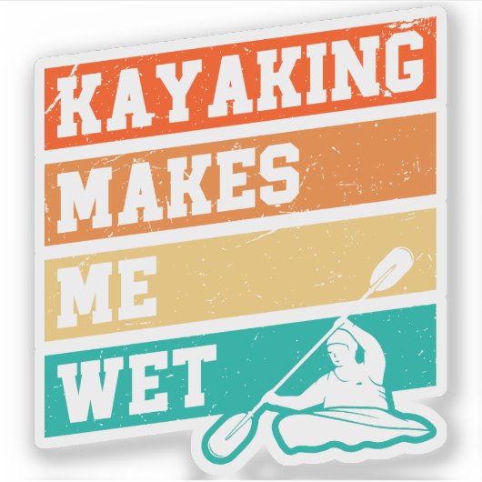 Grappige Kayak Lover Kayaking Retro River Kayaker Sticker (Voorkant)