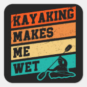 Grappige Kayak Lover Kayaking Retro River Kayaker Vierkante Sticker (Voorkant)