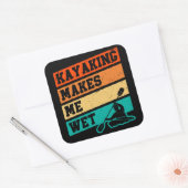 Grappige Kayak Lover Kayaking Retro River Kayaker Vierkante Sticker (Envelop)
