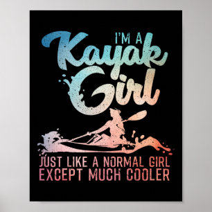 Grappige Kayak Meisjes Kunst Voor Vrouwen Kayaking Poster