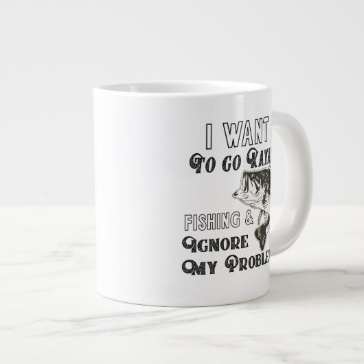 Grappige Kayak Vist Quote Mok (Voorkant rechts)