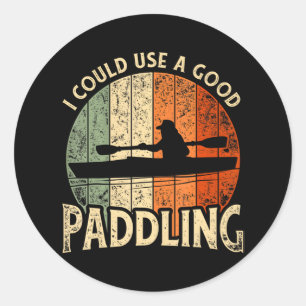 Grappige Kayaker Kano peddelen Boating Outdoor Ronde Sticker