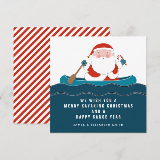 Grappige Kayaking Canoe Kerstkaarten Feestdagenkaart (Voorkant / Achterkant)