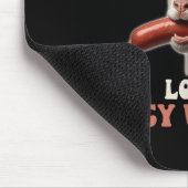 Grappige keelgeit slikt sappige wijnstokken ongepa muismat (Hoek)