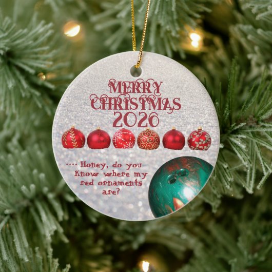 Grappige Kegelbalornament Keramisch Ornament (Boom)