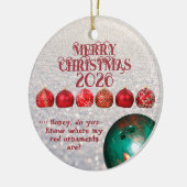 Grappige Kegelbalornament Keramisch Ornament (Links)