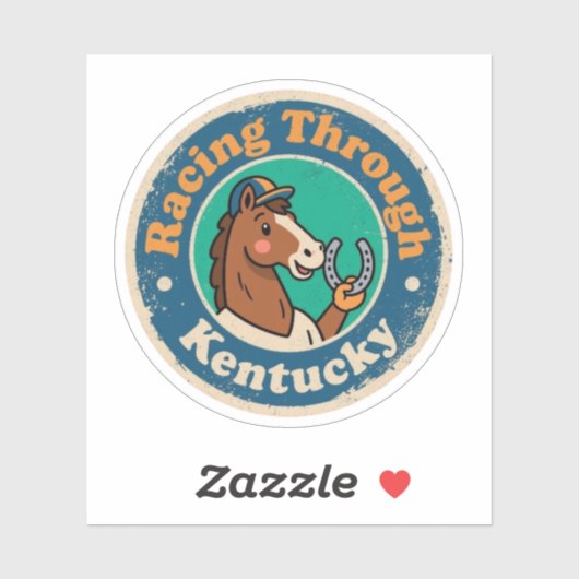 Grappige  Kentucky Horse Racing Retro Sticker (Vel)