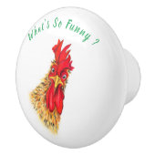 Grappige Keramische Knob met Verraste Haan Keramische Knop (Rechts)