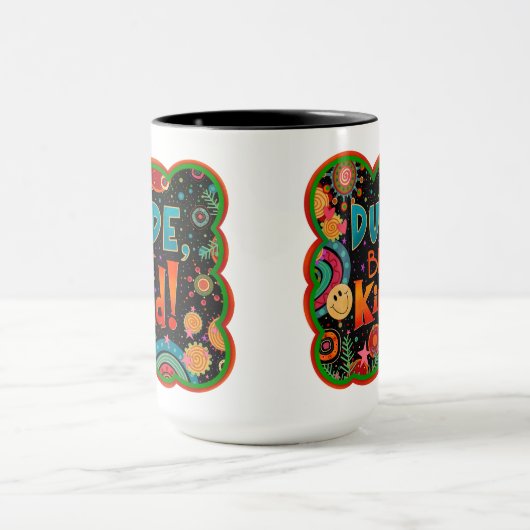 Grappige kerel Wees vriendelijk Inspirity Vriendel Mok (Midden)