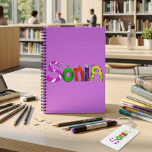 Grappige Kerels Cartoon Naam Notitieboek | Sonia