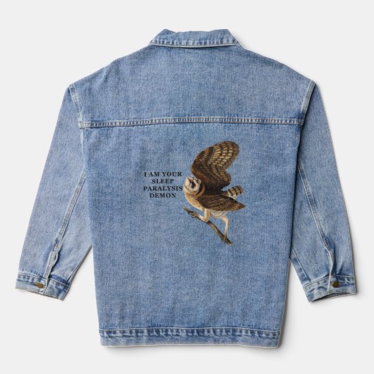 Grappige Kerkuil Shirt Denim Jacket (Achterkant)
