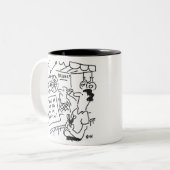Grappige kermiskraam tweekleurige koffiemok (Voorkant links)