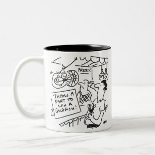 Grappige kermiskraam tweekleurige koffiemok