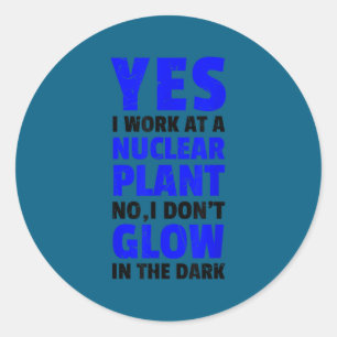 Grappige kerncentrale ik gloei niet veganisten ronde sticker